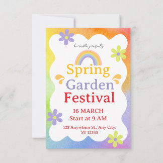 Cartão De Agradecimento Festival Invitation – Vibrant Event Party Invite