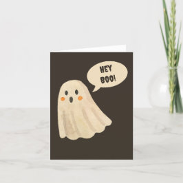 Cartão De Agradecimento Ficha de saudação de Halloween "Ei Boo", um fantas