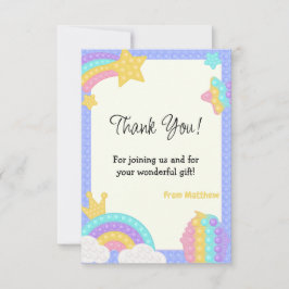 Cartão De Agradecimento Fidget de Ti Pop Azul