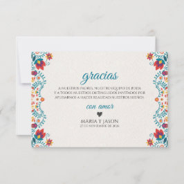 Cartão De Agradecimento Fiesta Colorful Botanical Floral Spanish Wedding