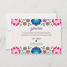 Cartão De Agradecimento Fiesta Colorful Floral Botanical Spanish Wedding