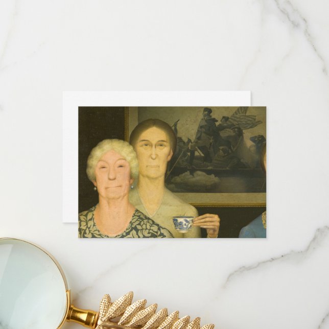 Cartão De Agradecimento Filhas da Revolução de Grant Wood (Frente/Verso In Situ)