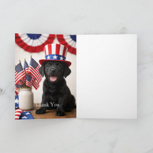 Cartão De Agradecimento Filhote de Labrador Preto, Obrigado pela Festa de