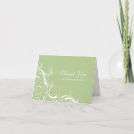 Cartão De Agradecimento Filigree Swirl Greenery