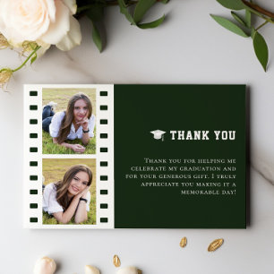 Cartão De Agradecimento Filmstrip Foto Collage Graduação Verde Obrigado