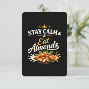 Cartão De Agradecimento Fique Calmo e Coma Amêndoas Design de Humor