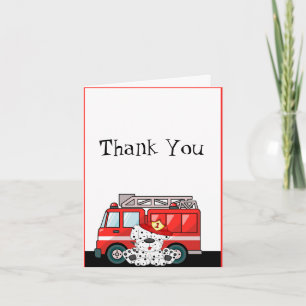 Cartão De Agradecimento Fire Truck Birthday