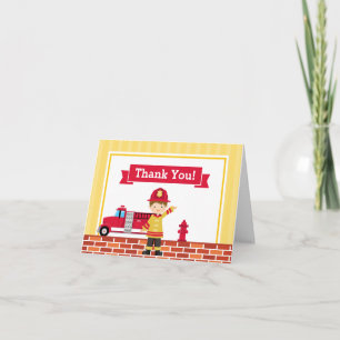 Cartão De Agradecimento Fireman Thank You Card Folded Note Card