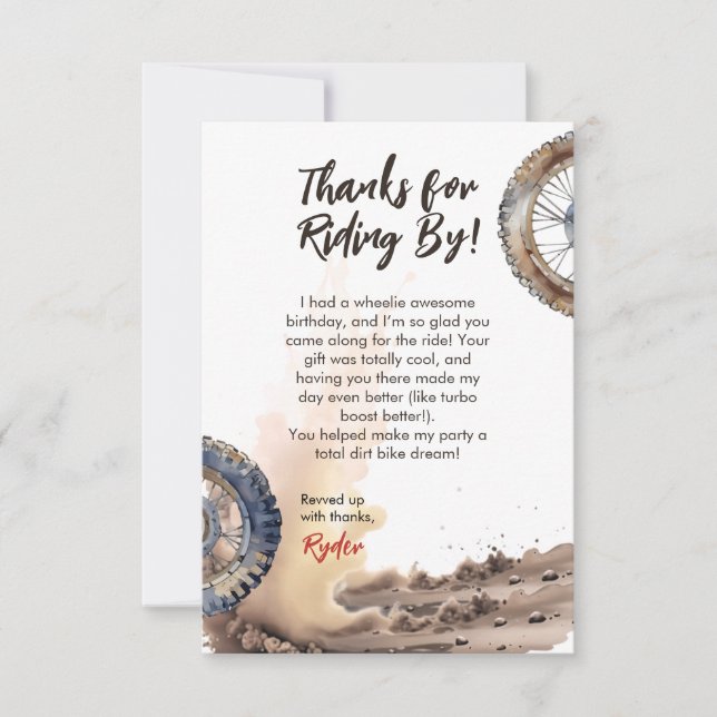 Cartão De Agradecimento First Lap Little Racer Birthday (Frente)