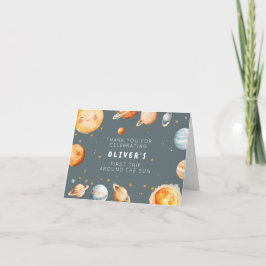 Cartão De Agradecimento First Trip Around the Sun Birthday Thank You Card