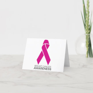 Cartão De Agradecimento Fita rosa de Suporte à Consciência do Cancer da Ma