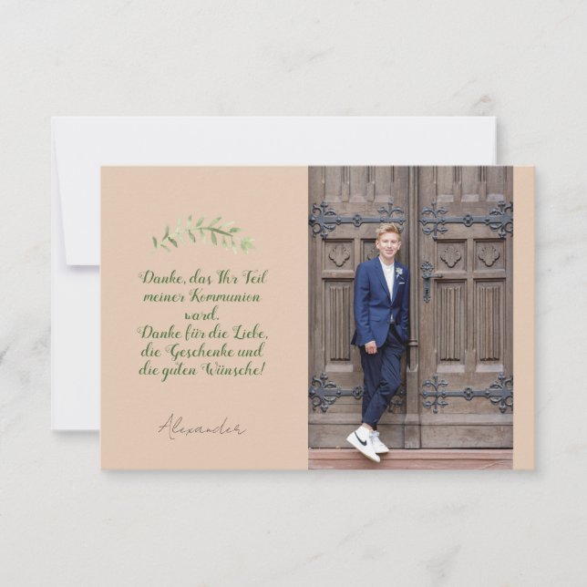 Cartão De Agradecimento Flache Dankeskarte Kommunion Konfirmation retro (Frente)