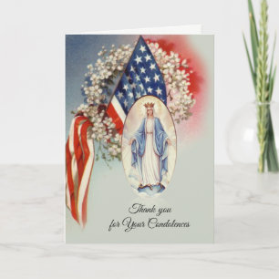 Cartão De Agradecimento Flag Blessed Virgin Mary Condolence Thank You