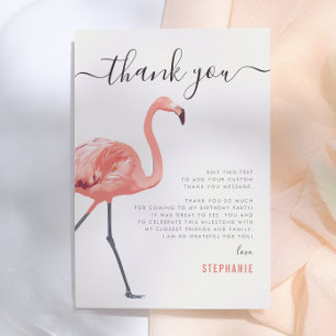 Cartão De Agradecimento Flamingle de vamos   Flamingo Birthday Obrigado