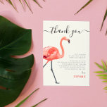 Cartão De Agradecimento Flamingle de vamos | Flamingo Birthday Obrigado<br><div class="desc">Uma placa de obrigado para você que corresponde ao nosso "Flamingle de Vamos | Festa de aniversário Flamingo moderna" convite. Este design apresenta "obrigado você" em letras divertidas de escrita, com um flamingo vermelho bonito em um lado da placa. No lado direito, há uma mensagem personalizada de obrigado que pode...</div>