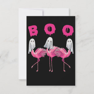 Cartão De Agradecimento Flamingo Fantasia do Halloween de Flamingo Boo