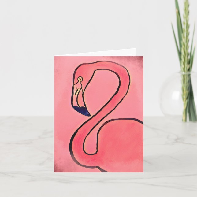 Cartão De Agradecimento Flamingo Notecard (Dentro Vazio) (Frente)