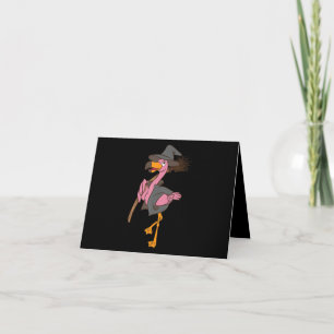 Cartão De Agradecimento Flamingo Pássaro Rosa Legal da Bruxa Flamingo d