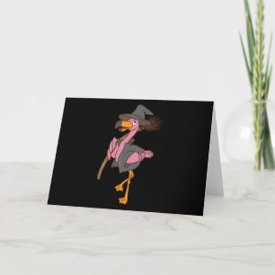 Cartão De Agradecimento Flamingo Pássaro Rosa Legal da Bruxa Flamingo d