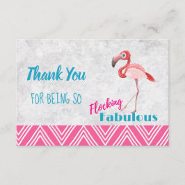 Cartão De Agradecimento Flamingo Rosa, Fabuloso, obrigado