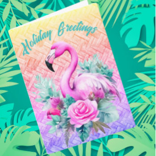 Cartão De Agradecimento Flamingo Rosa-Rosa-Tropical Personalizado