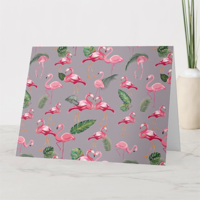 Cartão De Agradecimento Flamingos Love Standard 6 (Frente)