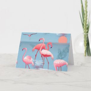 Cartão De Agradecimento Flamingos Padrão 1