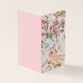 Cartão de Agradecimento Flat com Rosas Cor-de-Rosa