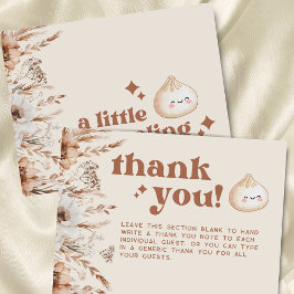 Cartão De Agradecimento Flat Floral de Pequeno Leitura de Água Neutra