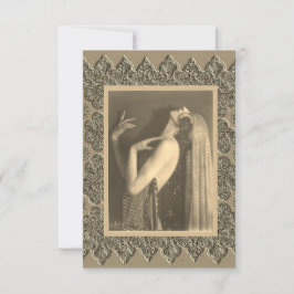 Cartão De Agradecimento  Flat Note card with Vintage Dancer