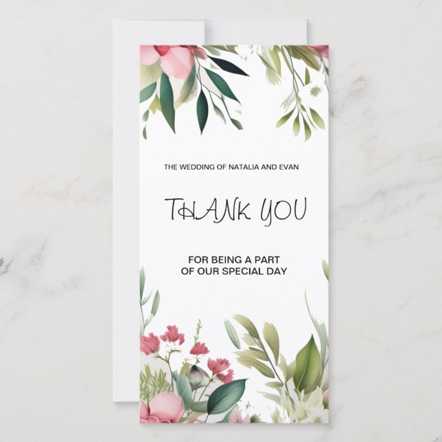 Cartão De Agradecimento Flat Thank You Card (Frente)