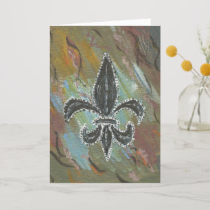 Cartão De Agradecimento Fleur de lis green