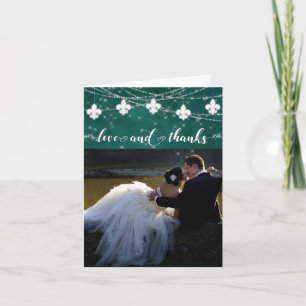 Cartão De Agradecimento Fleur de Lis Green Lights Fotografia Coração e