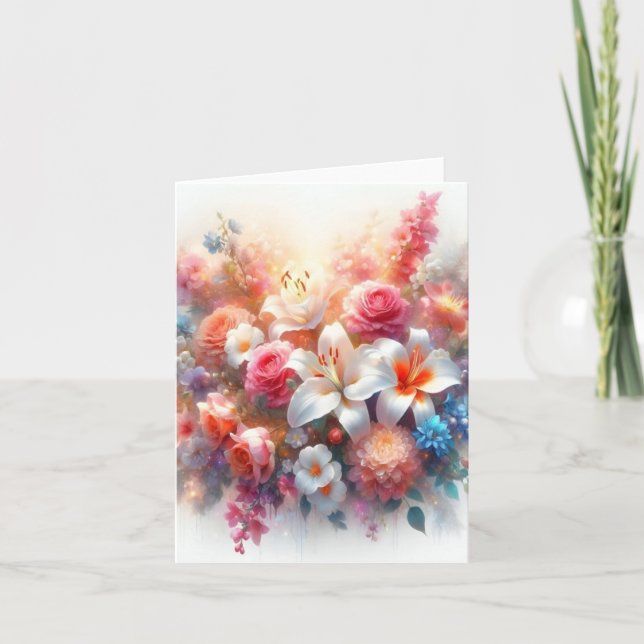 Cartão De Agradecimento Fleurs du Cœur, Murmures d’Amour, carte pour tous (Frente)