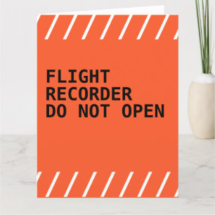 Cartão De Agradecimento "Flight Recorder Do Not Open" Black Box Aviation 