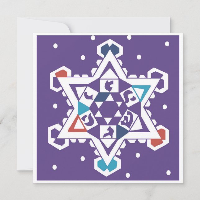 Cartão De Agradecimento Floco de neve de Hanukkah (Frente)