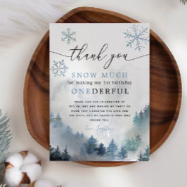 Cartão De Agradecimento Flocos de neve azuis UM primeiro aniversario marav
