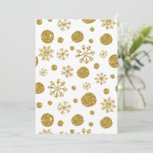Cartão De Agradecimento Flocos de neve do ouro 1