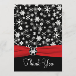 Cartão de Agradecimento Flocos de Neve Preto, Bran