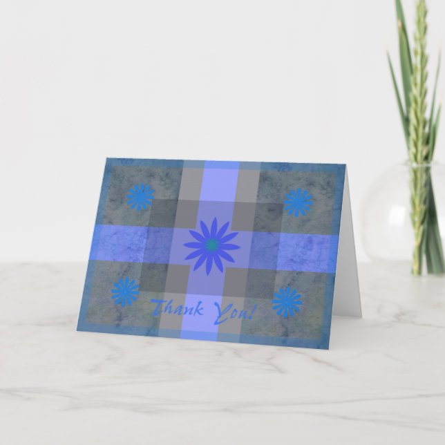Cartão de Agradecimento Flor Azul (Frente)