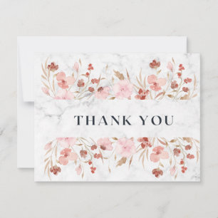 Cartão De Agradecimento Flor de Aquarela Rosa