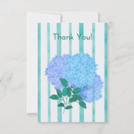 Cartão De Agradecimento Flor de Hydrangea Azul