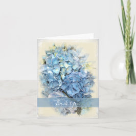 Cartão De Agradecimento Flor de Hydrangea Azul Obrigado