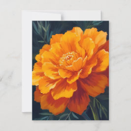 Cartão De Agradecimento Flor de Marigold | Pintura Floral em Aquarela
