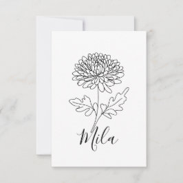 Cartão De Agradecimento Flor de Nascimento do Chrysanthemum Personalizado