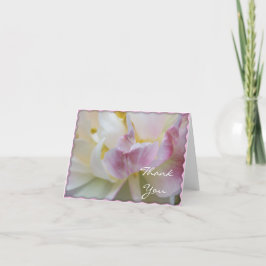 Cartão De Agradecimento Flor de Tulipas Cor-de-rosa e branca Muito obrigad