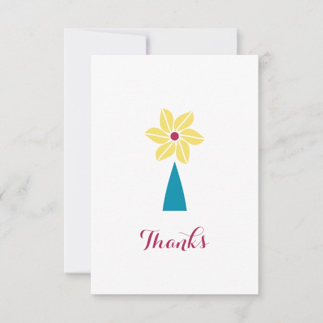 Cartão De Agradecimento Flor de Verão (Frente)