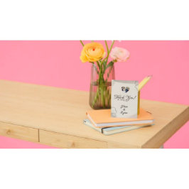 Cartão De Agradecimento Flor Elegante Minimalista Com Foto