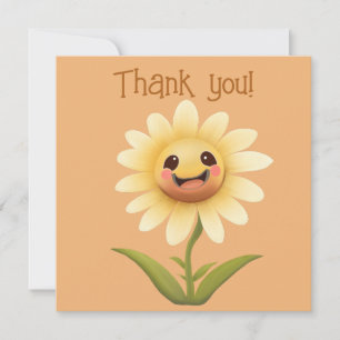 Cartão De Agradecimento Flor Feliz Muito Obrigado