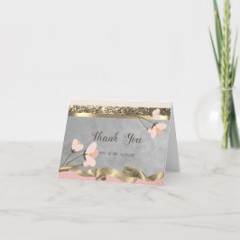 Cartão De Agradecimento Flor Floral Chic Elegante